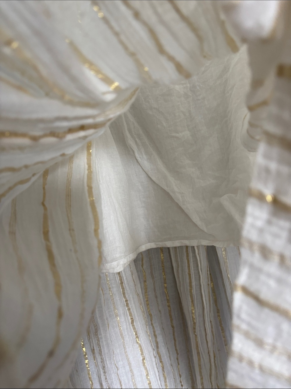 Isabel Marant Étoile Cream Gold Metallic Stripe Maxi Dress Boho Luxe size S - Picture 8 of 13
